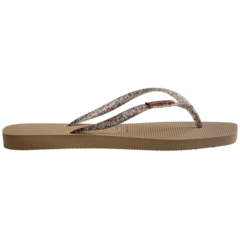 Chinelo Havaianas Slim Square Logo Metallic Rose Gold - Store Sandalias