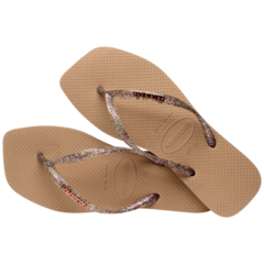 Chinelo Havaianas Slim Square Logo Metallic Rose Gold na internet