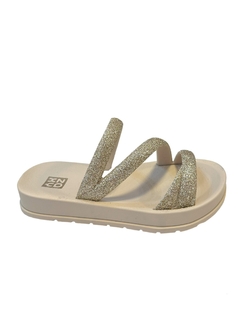 Sandália Zaxy Glitter Infantil off white claro