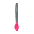 Colher Silicone Ergonômica Termossensível Cinza/Rosa - Clingo - comprar online