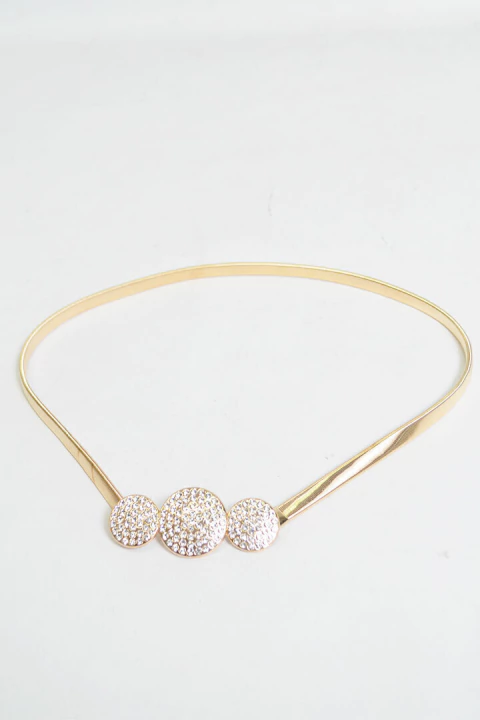Cinto Fiesta Circulos Dorados Strass