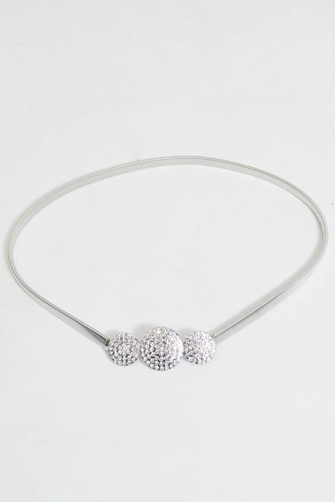 Cinto Fiesta Circulos Plateados Strass