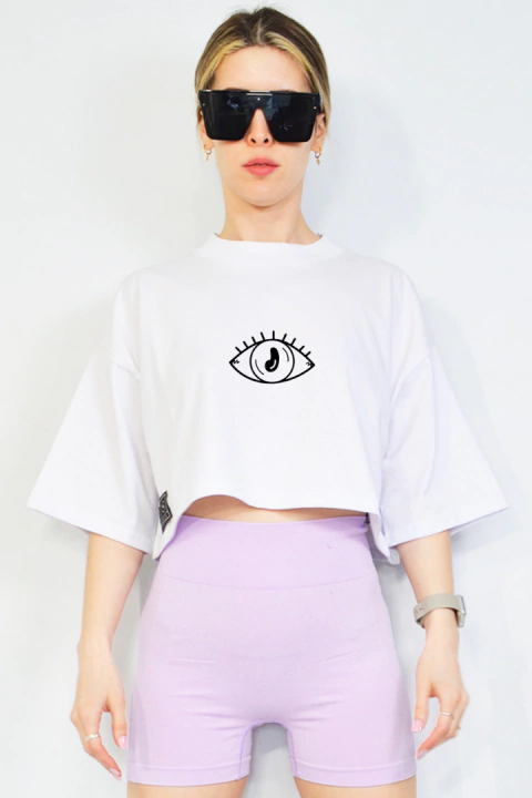 Crop Top Estampada Ojo