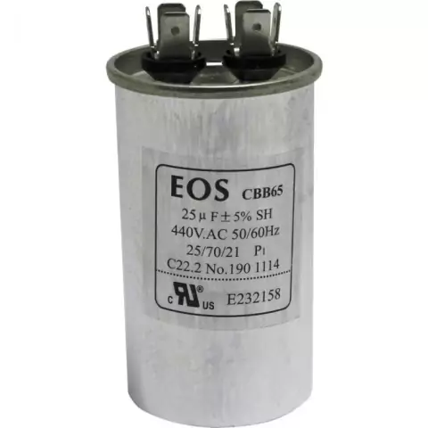 CAPACITOR 25MFD 380V C/ TERMINAL 45X90