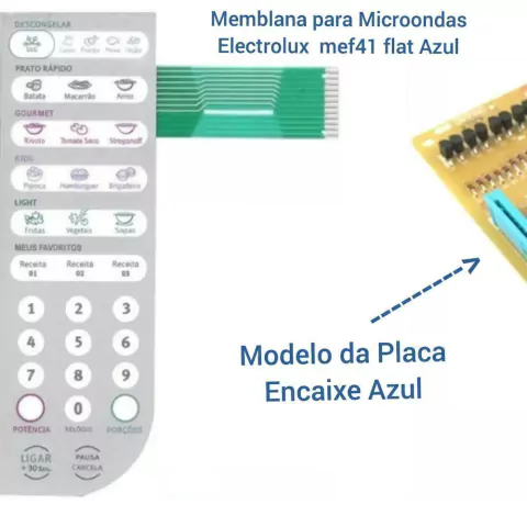 MEMBRANA FORNO MICROONDAS ELECTROLUX FLAT AZUL MEF41Y ORIGINAL