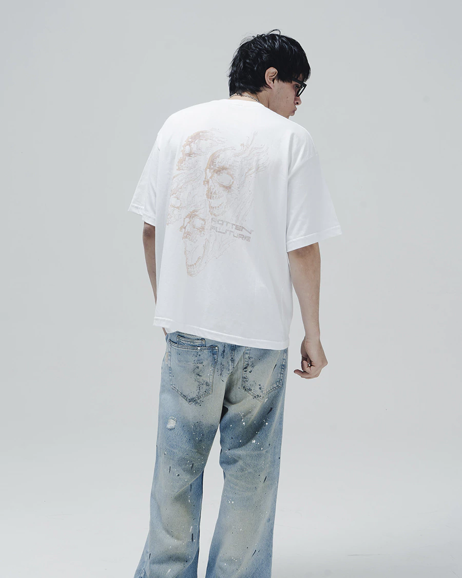 GL1TCH OFF WHITE REGULAR TEE - ROTTEN FUTURE ™