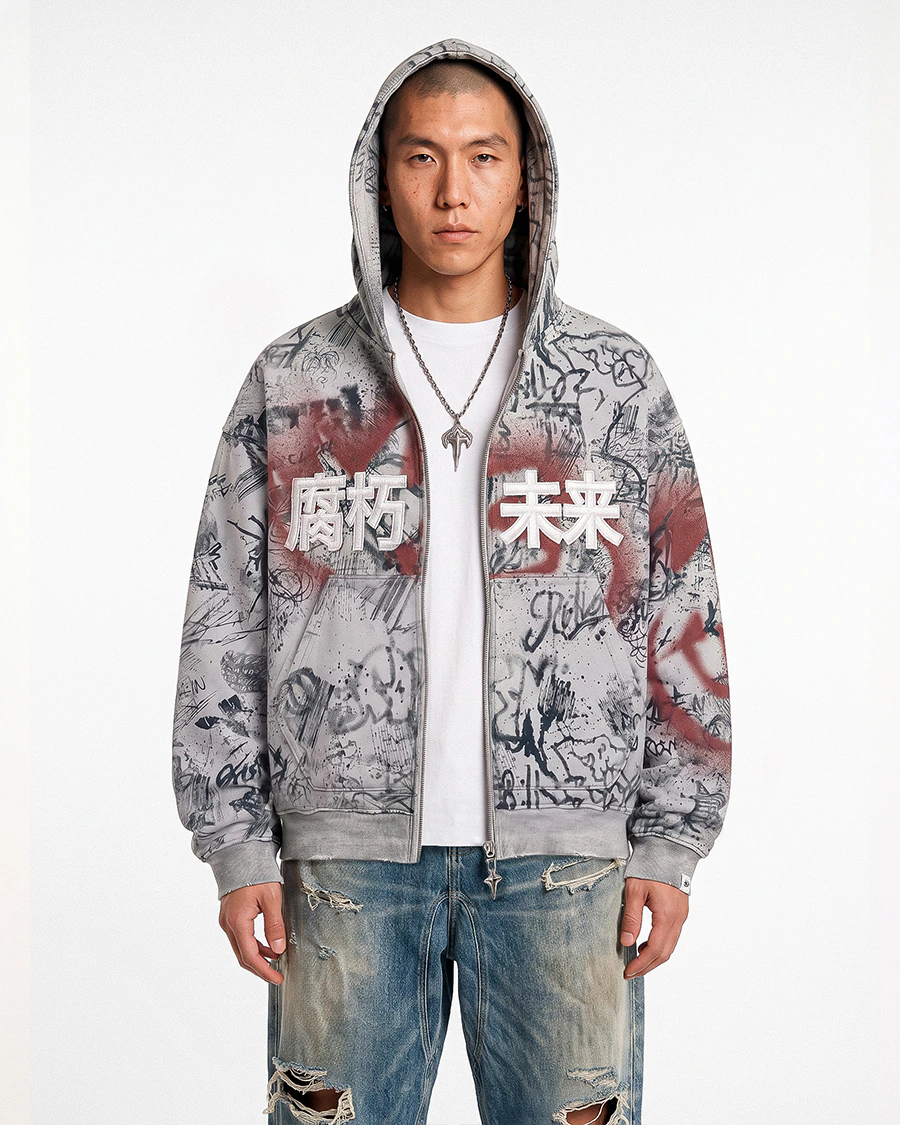 STREET JUNK ZIP CAMPERA OFF-WHITE - comprar online