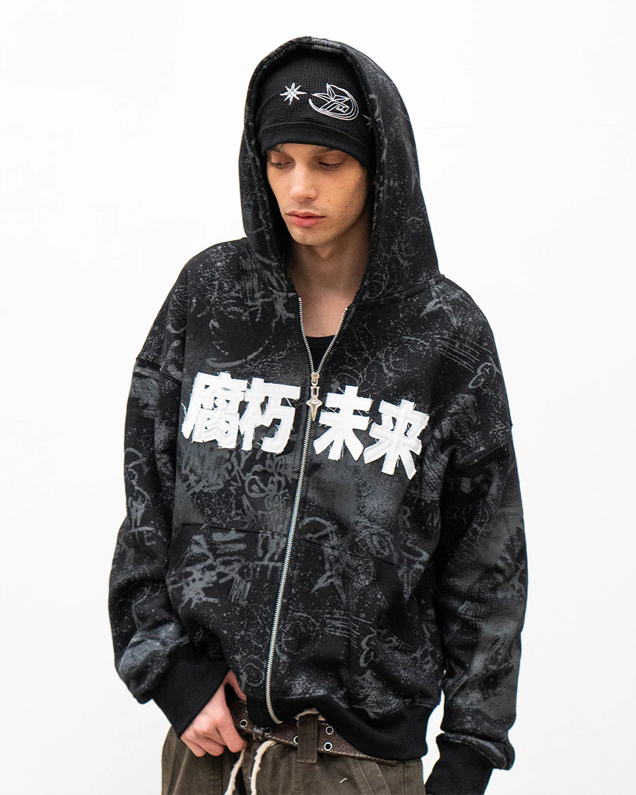 STREET JUNK CAMPERA ZIP NOIR - comprar online