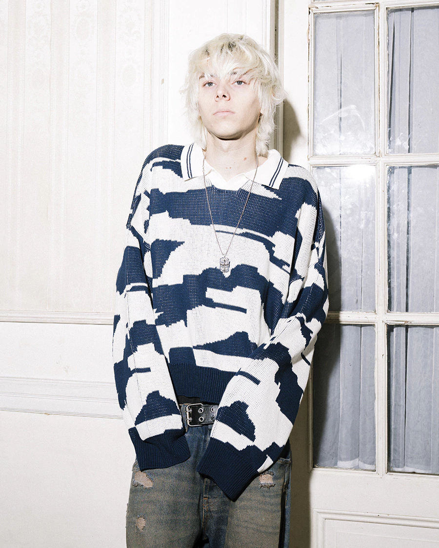 POLO STRIPED SWEATER INDIGO - ROTTEN FUTURE ™