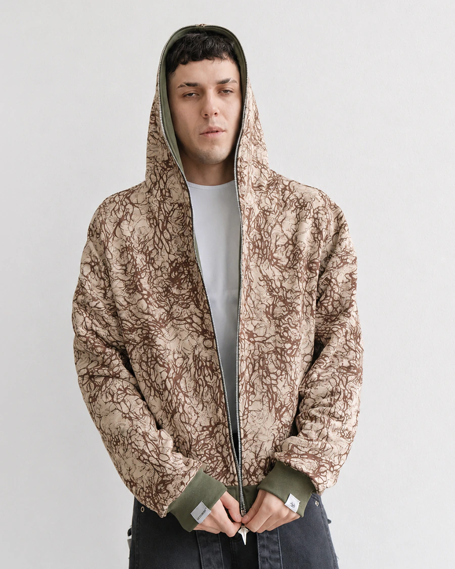 [REVERSIBLE] CAMPERA ARMADURA FULLZIP VERDE/BEIGE - ROTTEN FUTURE ™