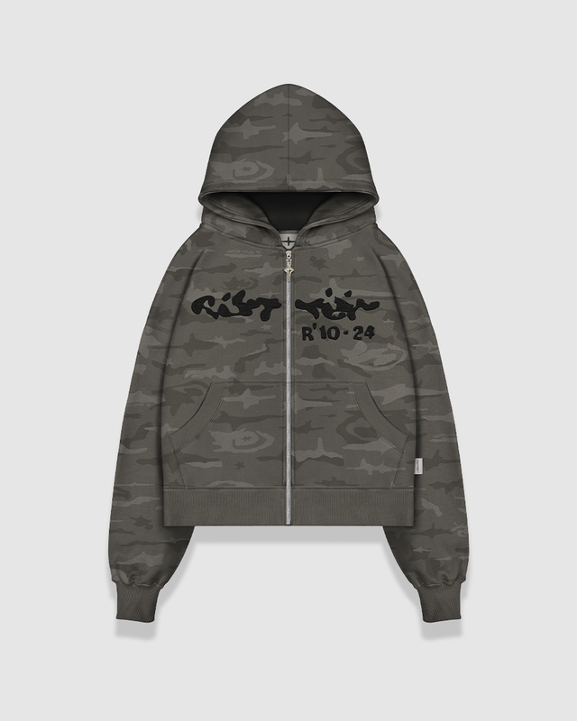 CAMO OLIVE ZIP HOODIE thumbnail 2