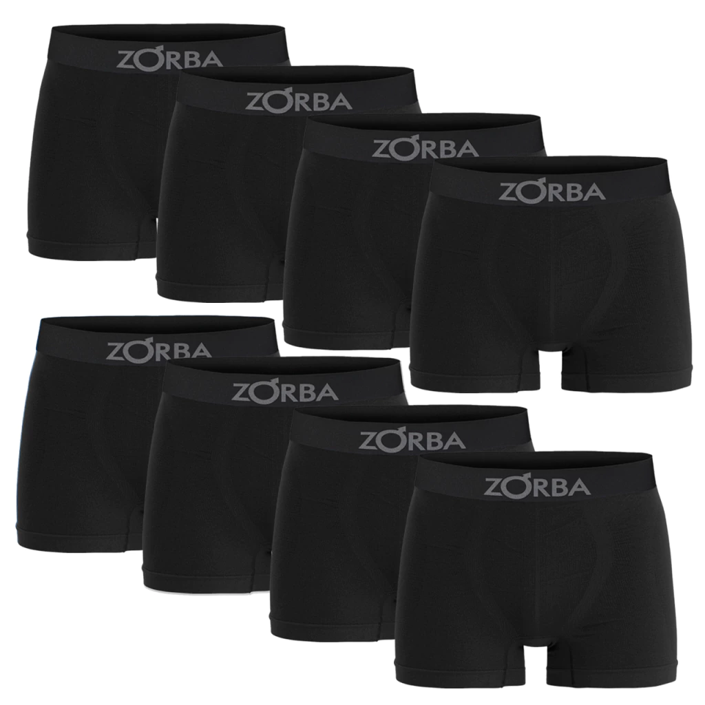 Pack X8 Boxer de Algodón Seamless Negro Art. 130
