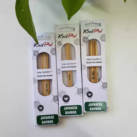 Agulha de Trico Ponta Dupla - Bamboo 15cm - Knitpro