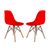 Conjunto 2 Cadeiras Eames Prizi River - Vermelha