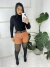 Short em corte alfaiataria com cinto corrente - loja online