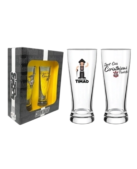 Copo Lager Cerveja Corinthians Com 2 Unidade