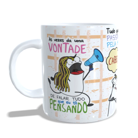Caneca Divertida Falar Tudo Que Pensa