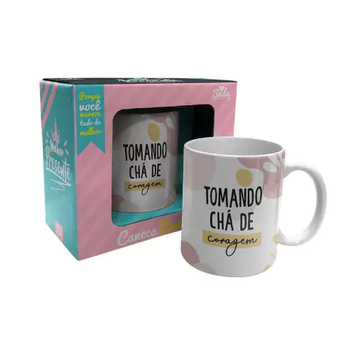 Caneca Tomando Chá de Coragem