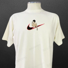 Camiseta Baki bordado anime streetwear unisex na internet