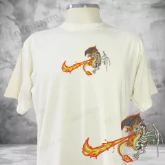 Camiseta Charizard skeleton Bordado Anime Pokemon na internet