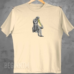 Camiseta democritus bordada estatua bordada quadro vangogh