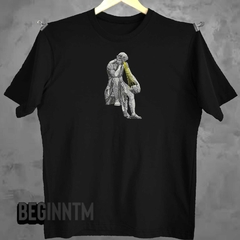 Camiseta democritus bordada estatua bordada quadro vangogh