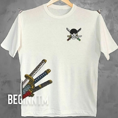 Camiseta Katana Zoro Bordada One piece Unissex na internet