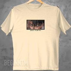 Camiseta Levi Ackerman bordada shingeki no Kyojin