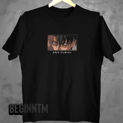 Camiseta Levi Ackerman bordada shingeki no Kyojin