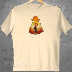 Camiseta Luffy paisagem bordado One piece anime