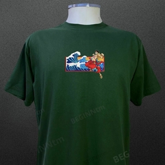 Camiseta Luffy Bordado 100% algodão blusa streetwear one piece - BEGINN