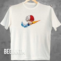 Camiseta Todoroki bordada Boku no hero Unissex