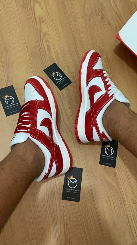 DUNK LOW - Branco & Vermelho