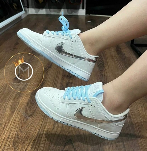 DUNK LOW - Branco & Azul