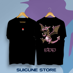 Remera Oversize Aerodactyl Pixel Doble Estampa