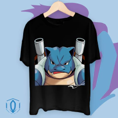 Remera Oversize Blastoise Face Negra