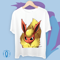Remera Flareon Face Blanca