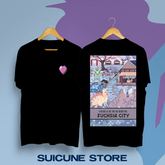 Remera Oversize Fuchsia City Negra