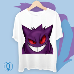 Remera Oversize Gengar Face Blanca