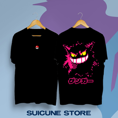 Remera Oversize Gengar Pixel Doble Estampa