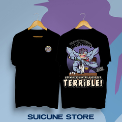 Remera Machamp Fernet (Con frase) Doble Estampa Negra