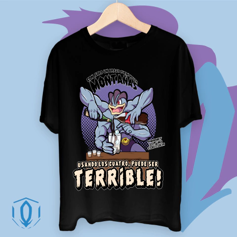 Remera negra Machamp Fernet Frente