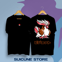 Remera Oversize Pidgeot Pixel Doble Estampa