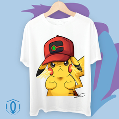 Remera Pikachu de Ash Face Blanca