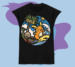 Musculosa negra Raichu y Exeggutor Alola - comprar online