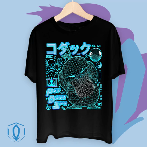 Remera Negra Psyduck 3D - comprar online