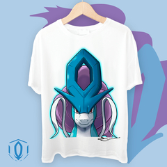 Remera Suicune Face Blanca (Con aura)