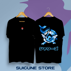 Remera Oversize Vaporeon Pixel Doble Estampa