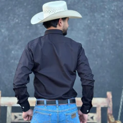 Camisa Manga Longa Austin Western Lisa Masculina Preta 400 - comprar online