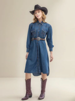 Vestido Zenz Western Jeans Chemise Lakota Zw0125043 - Traje certo country